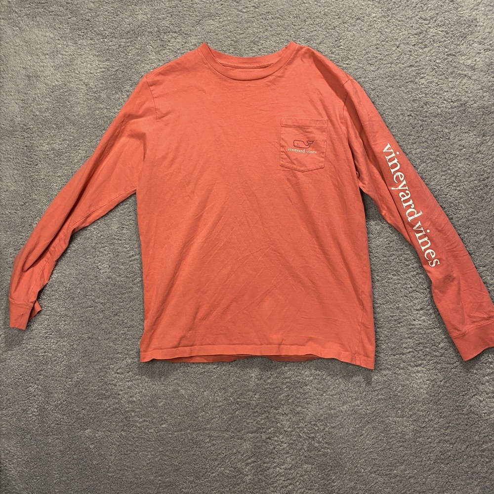 Vineyard Vines Shirt Youth XL 18 Long Sleeve Whale Coral‎ Preppy Beach Casual